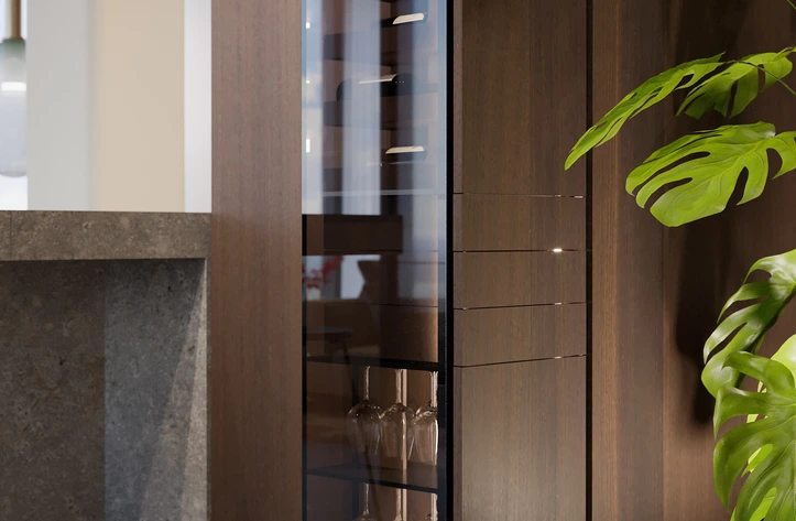 Custom wine and cigar cabinet — detail 2